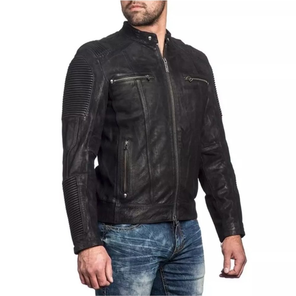 Affliction Black Leather Jacket - Picture 2 of 7